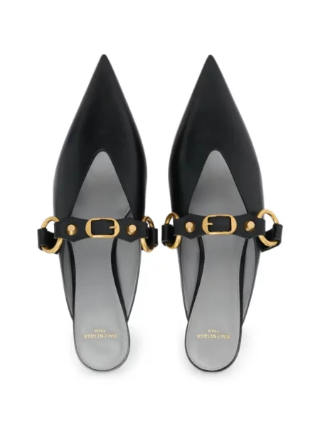 Δερμάτινα mules Balenciaga με καρφιά μαύρο