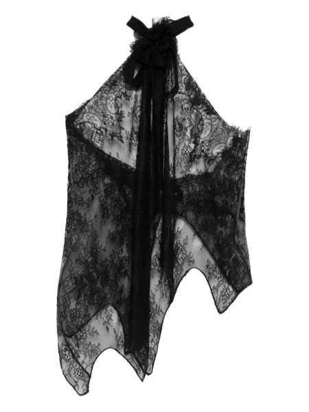 Bluzka Blaklace koronkowa z dekoltem halter czarna