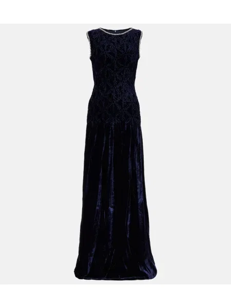 Rochie Costarellos de catifea albastru