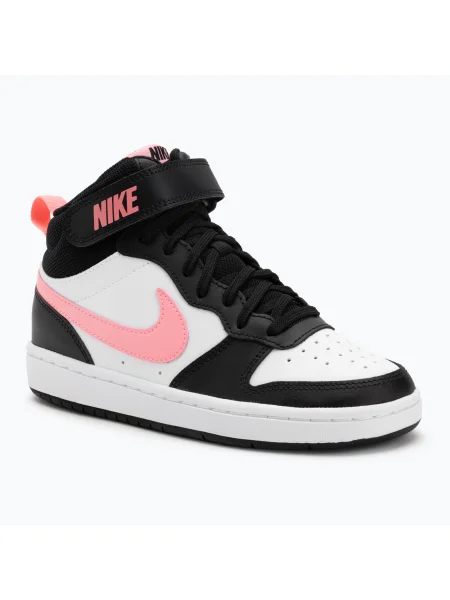 Încălțăminte pentru copii Nike Court Borough Mid 2 black/sunset pulse/white alb