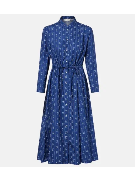 Rochie tip cămașă Tory Burch cu imagine de costum albastru