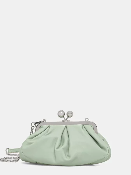 Weekend Max Mara torebka skórzana PRATI zielony