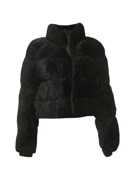 Geacă cu puf Cult Gaia de catifea cord negru