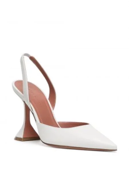 Bateliai Amina Muaddi slingback balta
