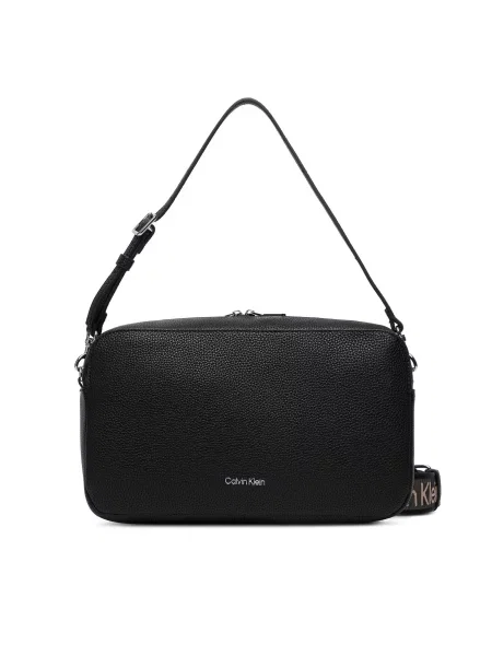 Geantă Calvin Klein Webbing 2X Strap Lg Camera Bag negru