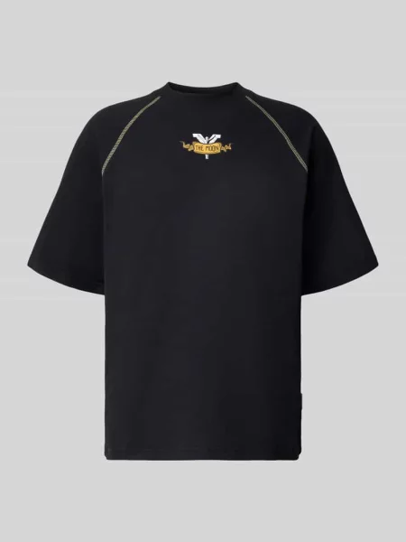 T-shirt o kroju oversized z nadrukiem z logo Carlo Colucci czarna
