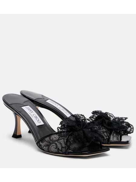 Мюли Jimmy Choo с дантела черно