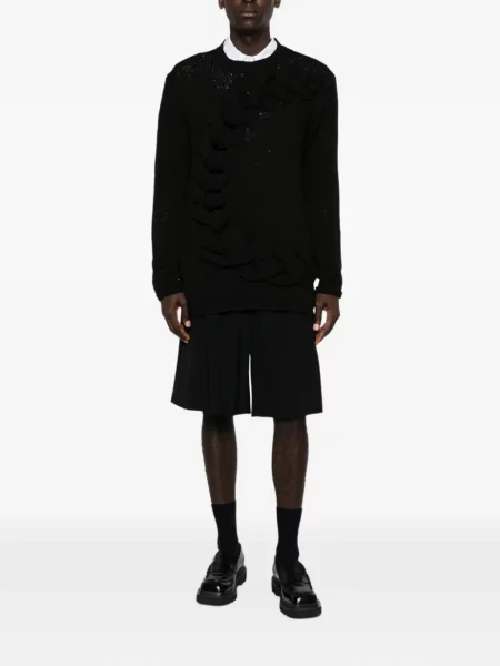 Pulover Homme Plisse Issey Miyake cu decolteu rotund negru