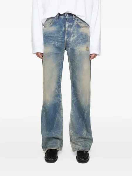 Blugi Acne Studios zdrențuiți albastru