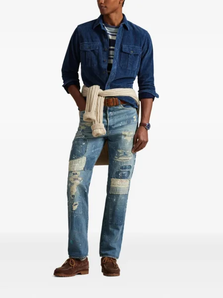 Șapcă Polo Ralph Lauren cu broderie din țesătură twill în carouri albastru