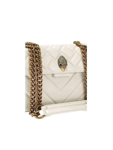 Kurt Geiger Torebki Kobieta Beżowy ONE SIZE Skóra Kensington Shoulder Bag biała