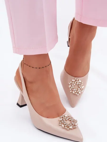 Sandale Vinceza cu toc înalt alb