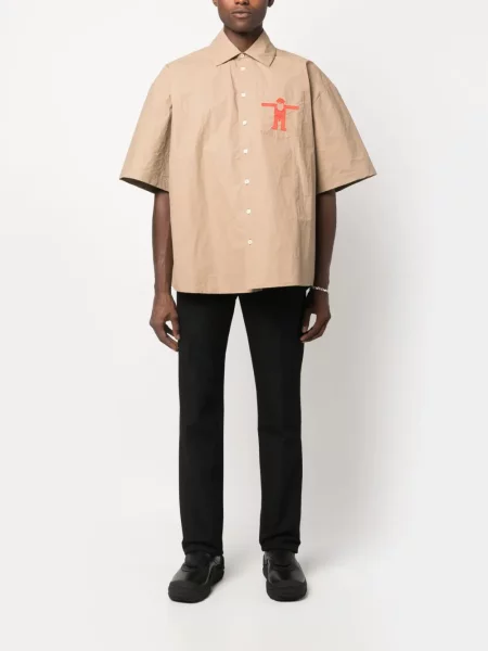 Raštuota marškiniai Walter Van Beirendonck ruda