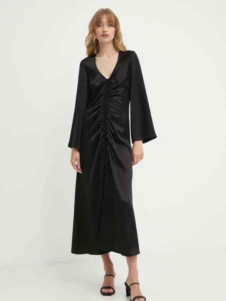 By Malene Birger rochie LAVENDE maxi evazati negru