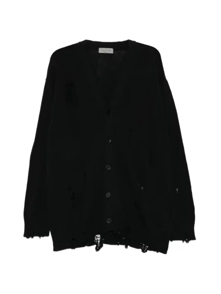 Cardigan Yohji Yamamoto zdrențuiți negru