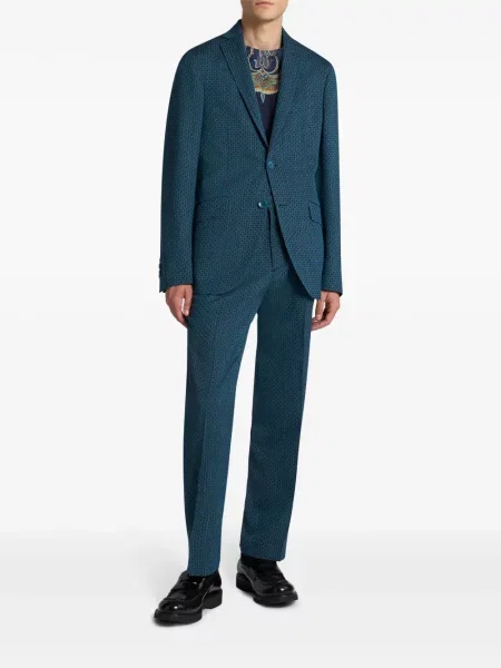 Pantaloni Etro cu broderie albastru