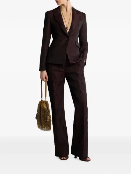 Geacă Etro cu model floral din jacard roșu