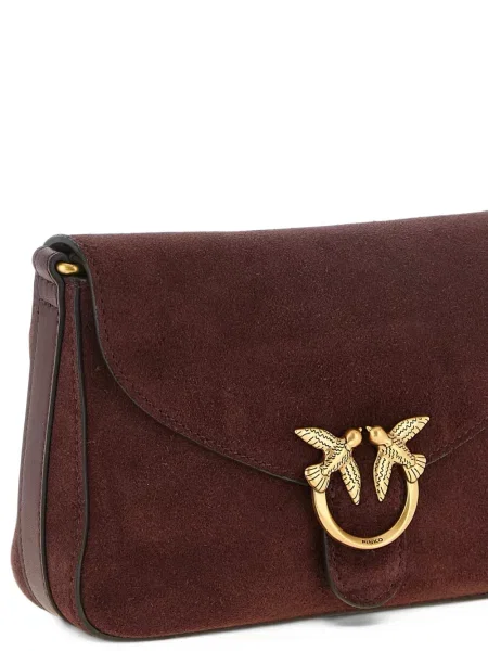 Geanta crossbody Pinko din piele de căprioară roșu