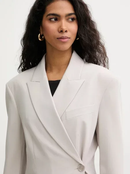 Піджак Patrizia Pepe двобортний однотонний бежевий