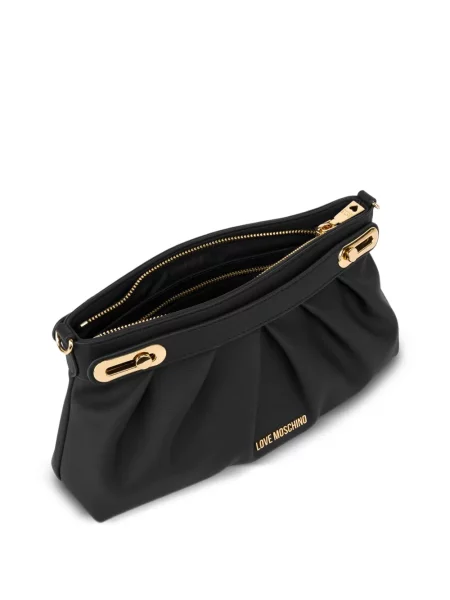 Шопинг чанта Love Moschino с волани черно