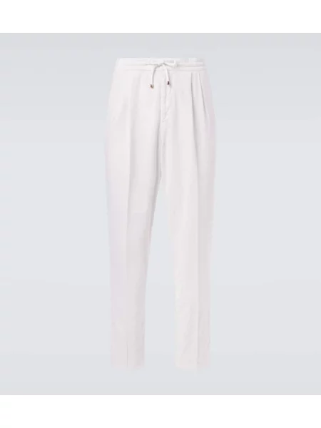 Manšestrové kalhoty Brunello Cucinelli bílé