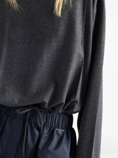 Tricou Prada din jerseu gri