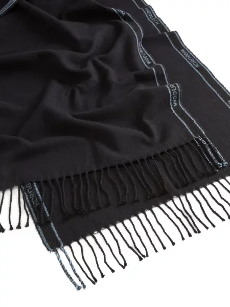 Fular Woolrich cu franjuri negru