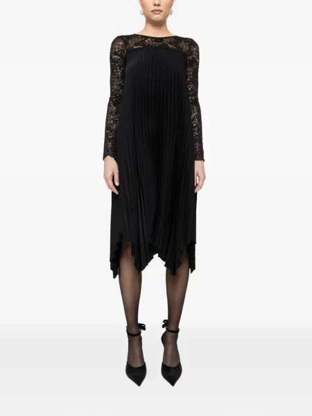 Sukienka midi Nissa plisowana do kolan garniturowa czarna