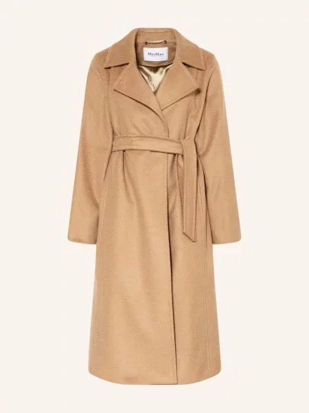 Max Mara Płaszcz Z Wielbłądziej Sierści beige beżowy