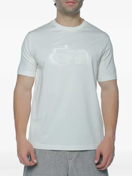 Tricou Emporio Armani cu autograf alb