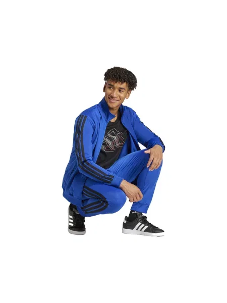 Pruhovaná bunda Adidas modrá