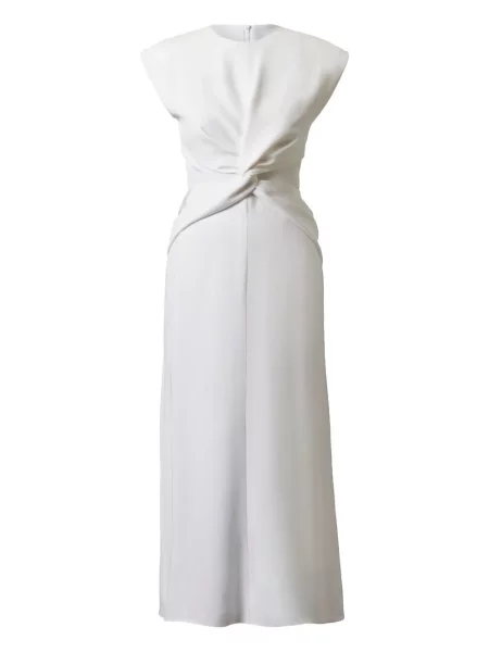 Rochie midi Tove de mătase până la genunchi de costum alb