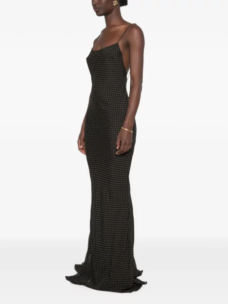 Rochie maxi The Andamane cu buline negru