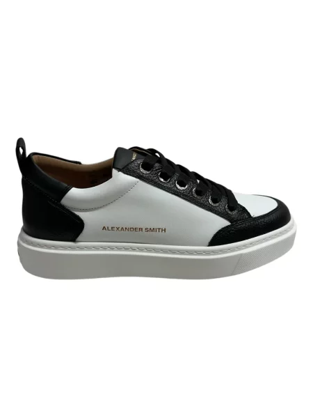 Sneakersy Alexander Smith skórzane z logo czarne