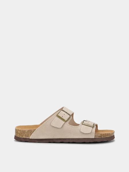 Замшеві Шльопанці Braska бежевий