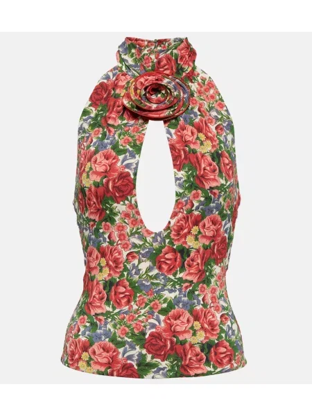 Top Magda Butrym cu model floral cu gât halter