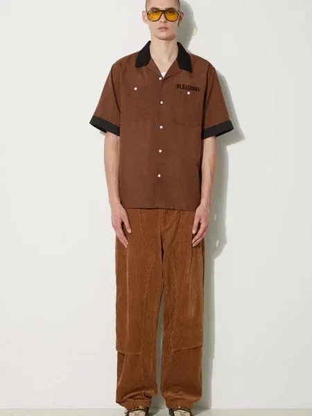 Πουκάμισο PLEASURES Daisy Bowling Button Down καφέ