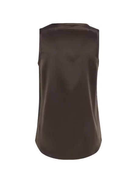 Reversibil top Brunello Cucinelli din satin maro