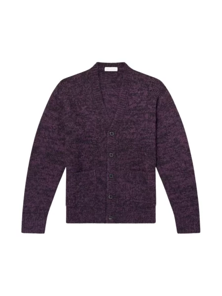 Kardigan Dries Van Noten wełniany fioletowy