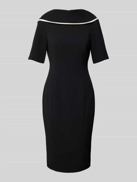 Sukienka koktajlowa z rękawem o dł. Adrianna Papell czarna