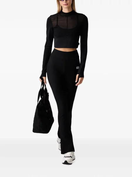Decupat top Ea7 Emporio Armani plasă negru