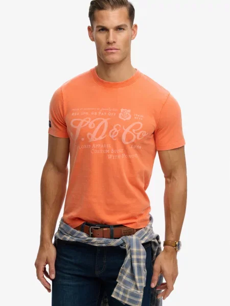 Superdry & Co Marškinėliai Industry Worker / pastelinė oranžinė