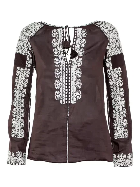 Bluză Tory Burch cu broderie maro