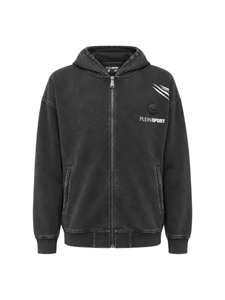 Bluza z kapturem Plein Sport polarowa z kapturem czarna