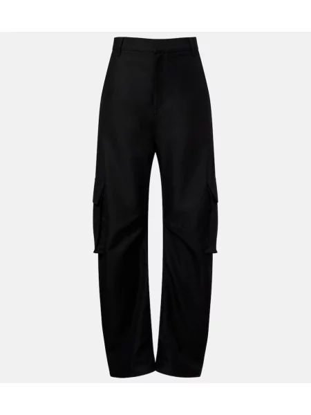 Pantaloni cargo Balenciaga de lână negru