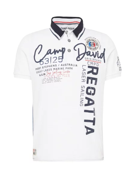 CAMP DAVID Tricou albastru / roșu / negru / alb