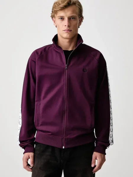Sweatshirt FRED PERRY Contrast Tape Track Jacket Plum M