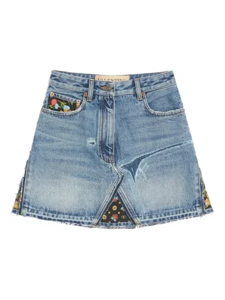 Fustă din denim Valentino Garavani scurtă albastru
