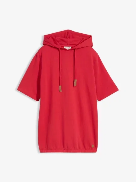 Bluza z kapturem z mieszanki bawełny czerwona