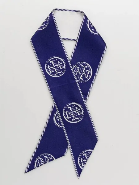 Копринена висулка Tory Burch тъмносиньо
